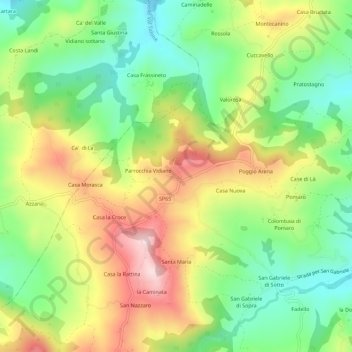 Vidiano topographic map, elevation, terrain