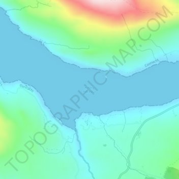 Killary Harbour topographic map, elevation, terrain