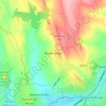 Brown Edge topographic map, elevation, terrain