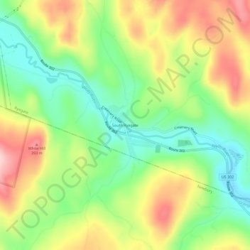 South Ryegate topographic map, elevation, terrain