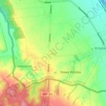 Wydale topographic map, elevation, terrain