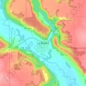 La Rivière topographic map, elevation, terrain