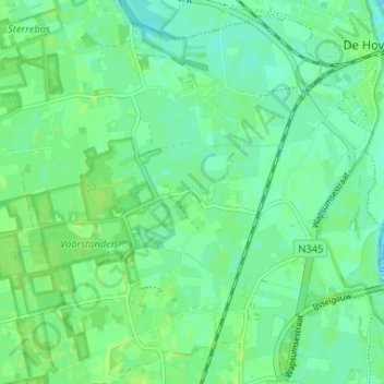 Voorstonden topographic map, elevation, terrain