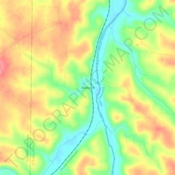 Blackwell topographic map, elevation, terrain