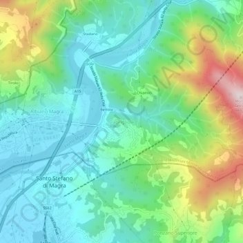 Caprigliola topographic map, elevation, terrain