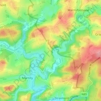 Menugoutte topographic map, elevation, terrain