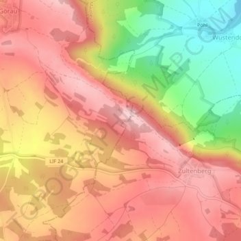 Görauer Anger topographic map, elevation, terrain