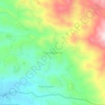 Payungagung topographic map, elevation, terrain
