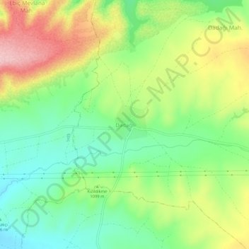 Dadağı topographic map, elevation, terrain