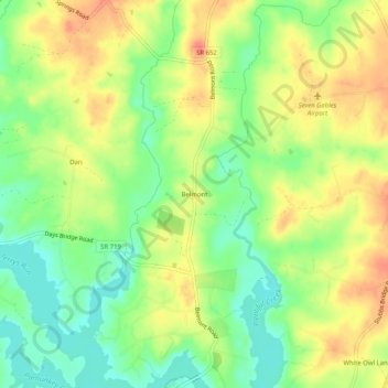 Belmont topographic map, elevation, terrain
