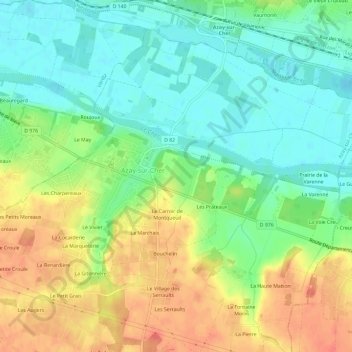 Le Bastereau topographic map, elevation, terrain