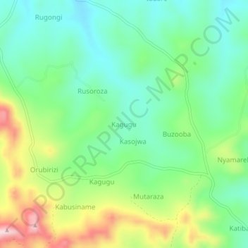 Kagugu topographic map, elevation, terrain
