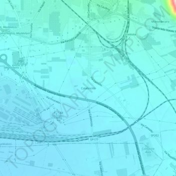 Calabricito topographic map, elevation, terrain