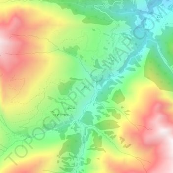 Cons topographic map, elevation, terrain
