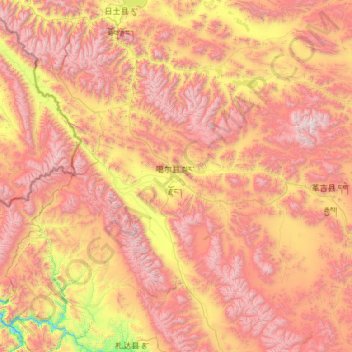 Ngari topographic map, elevation, terrain