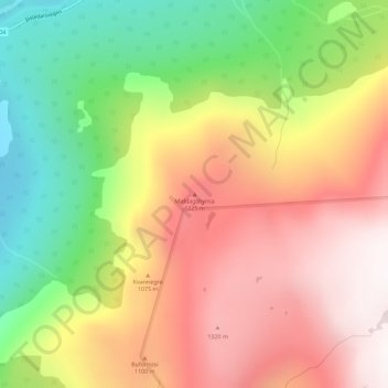 Middagshyrna topographic map, elevation, terrain