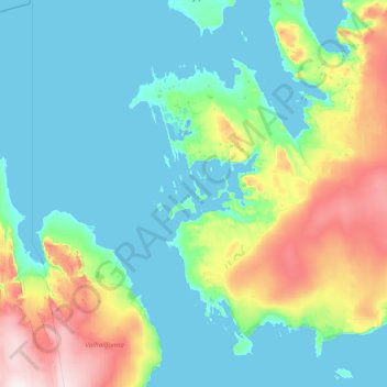 Nordre Russøya topographic map, elevation, terrain