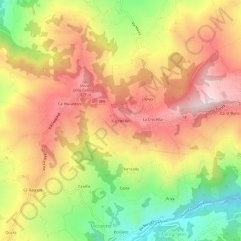 Ca' del Re topographic map, elevation, terrain
