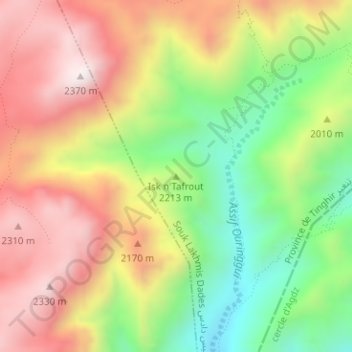 Isk n'Tafrout topographic map, elevation, terrain