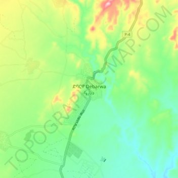 Debarwa topographic map, elevation, terrain