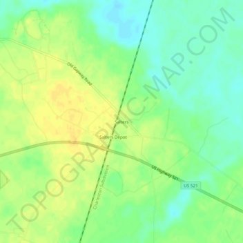 Salters topographic map, elevation, terrain