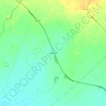 Kauwhata topographic map, elevation, terrain