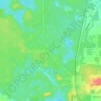 Camps topographic map, elevation, terrain