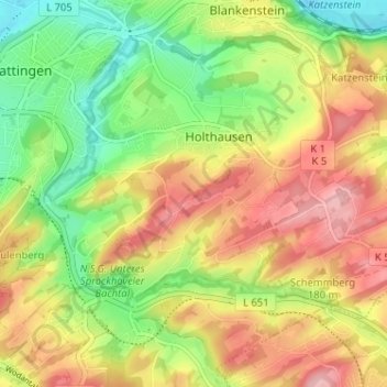 Am Hagen topographic map, elevation, terrain