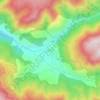 Tuixent topographic map, elevation, terrain