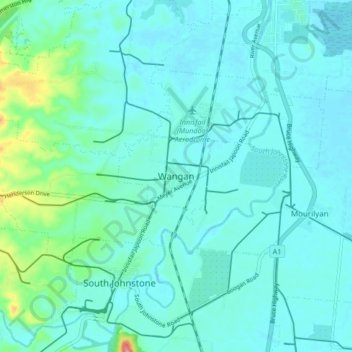 Wangan topographic map, elevation, terrain