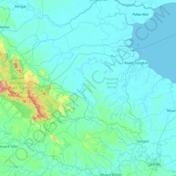 Tebing Tinggi topographic map, elevation, terrain