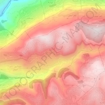 Deir Al Qamar topographic map, elevation, terrain