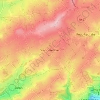 Grand-Rechain topographic map, elevation, terrain
