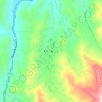 Chinácota topographic map, elevation, terrain