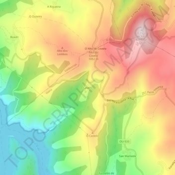 Covelo topographic map, elevation, terrain