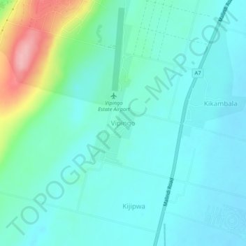 Vipingo topographic map, elevation, terrain