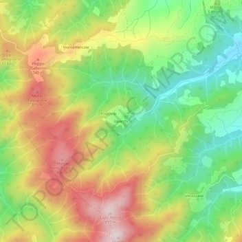 Upacchi topographic map, elevation, terrain