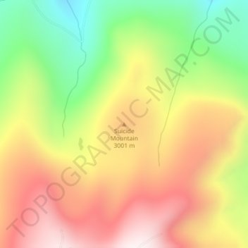 Suicide Mountain topographic map, elevation, terrain