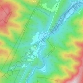 Hopeville topographic map, elevation, terrain
