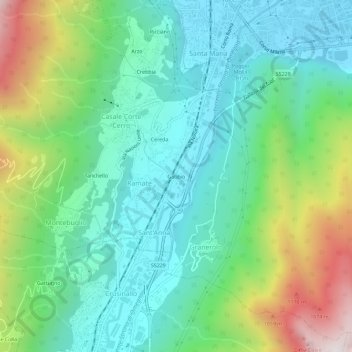 Gabbio topographic map, elevation, terrain