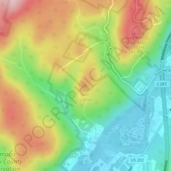 Green Hill topographic map, elevation, terrain