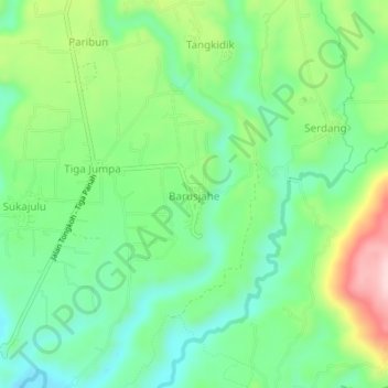 Barusjahe topographic map, elevation, terrain