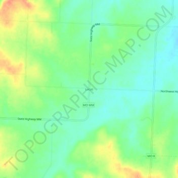 Lucas topographic map, elevation, terrain