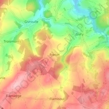 Frenet topographic map, elevation, terrain