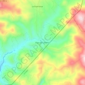 Paso de Caballos topographic map, elevation, terrain