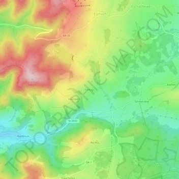 Freitags topographic map, elevation, terrain