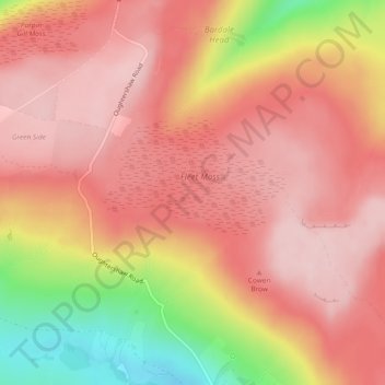 Fleet Moss topographic map, elevation, terrain