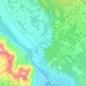 Prato Vecchio topographic map, elevation, terrain