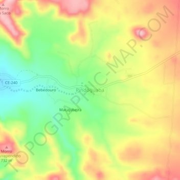 Pindoguaba topographic map, elevation, terrain