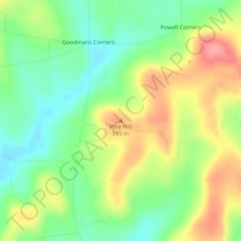 Pine Hill topographic map, elevation, terrain